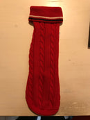 RED MERINO WOOL "PULL BRAID AND RIBBED POLO" DOG SWEATER-1