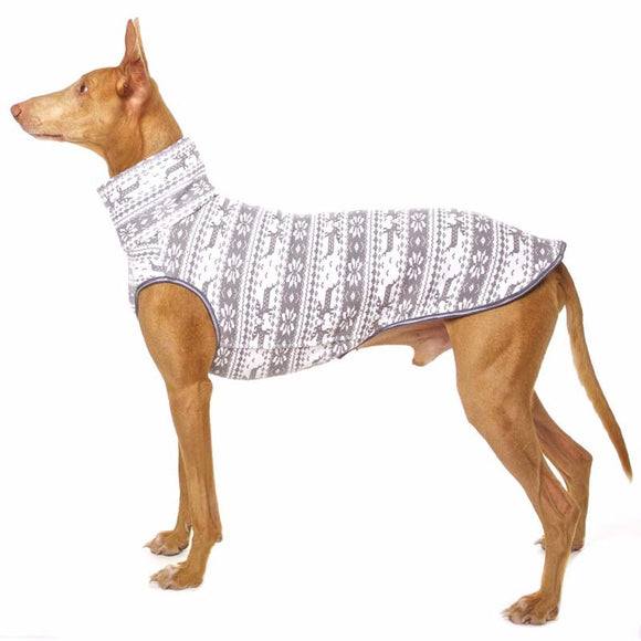 FLEECE T-SHIRT "SOFA HACHICO JUMPER 03" GRAU FÜR PLI, WHIPPET UND WINDHUND