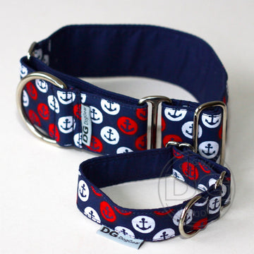 MARTINGALE COLLAR "DG SEA HARBOR" FOR WHIPPET AND SIGHThound
