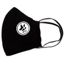 SCHWARZE WASCHBARE MASKE „FACE MASK 02“ MIT WEISSEM GREYHOUND-LOGO -1