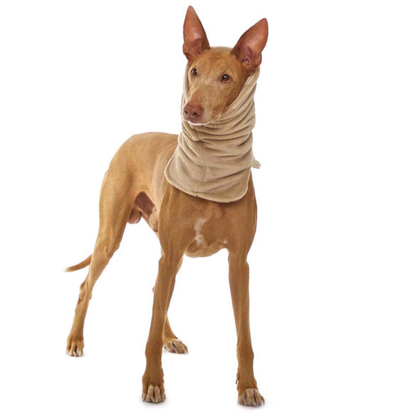 BEIGE "SOFA RAFAEL" FLEECE HALSWÄRMER FÜR PLI, WHIPPET, GALGO, GREYHOUND 