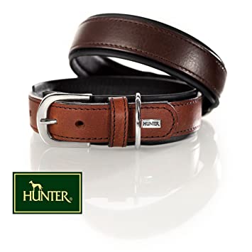 HUNTER COLLARE CANE VIRGINIA IN PELLE MARRONE E NERO