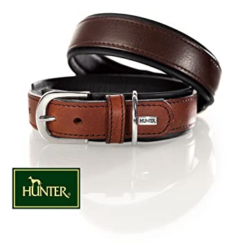 HUNTER DOG COLLAR VIRGINIA IN BROWN AND BLACK LEATHER