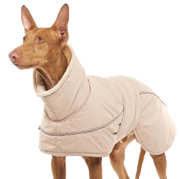 WINTERMANTEL „SOFA STING ELITE“ FÜR WHIPPET, GALGO UND GREYHOUND DUNKELGRAU