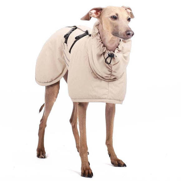 WINTERMANTEL "FRISTENSKI" FÜR KLEINEN BEIGE ITALIENISCHEN WINDHUND