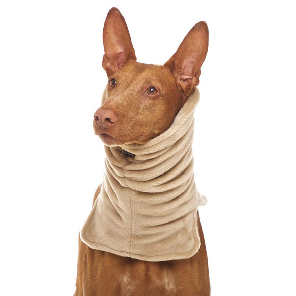 BEIGE "SOFA RAFAEL" FLEECE HALSWÄRMER FÜR PLI, WHIPPET, GALGO, GREYHOUND 