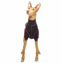 T-SHIRT „SOFA BODIE“ AUS SCHWARZER BAUMWOLLE MIT ROSA NÄHTEN FÜR WHIPPET UND WINDHUND-5