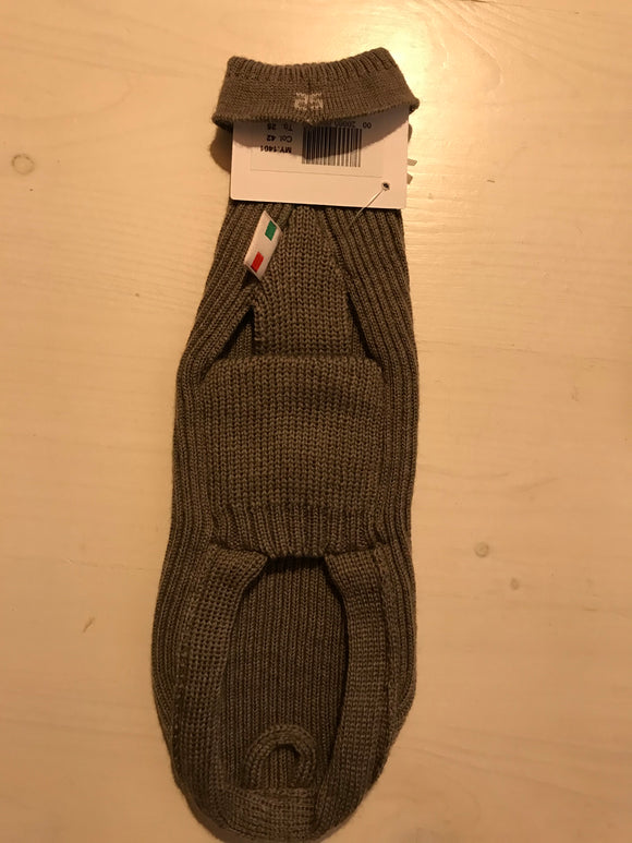 HUNDESPULLOVER AUS MERINOWOLLE "PULL MIT RIPPE 1 JAHR" TAUPE