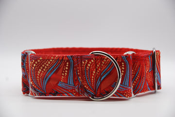 "RED PEACOCK" MARTINGALHALSBAND FÜR WHIPPET UND WINDHUND