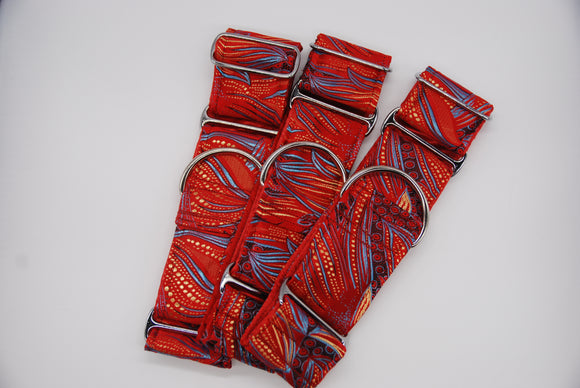 "RED PEACOCK" MARTINGALHALSBAND FÜR WHIPPET UND WINDHUND