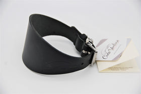 COLLAR IN BLACK TUSCAN VEGETABLE-TANNED LEATHER FOR PLI, WHIPPET AND SIGHThounds