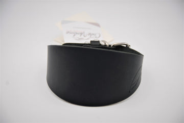 COLLAR IN BLACK TUSCAN VEGETABLE-TANNED LEATHER FOR PLI, WHIPPET AND SIGHThounds