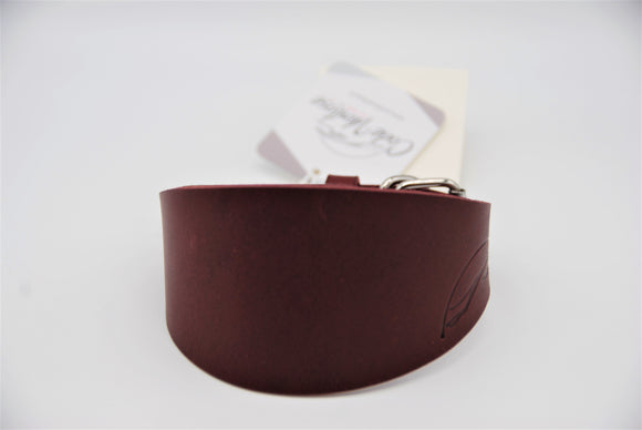 COLLAR IN VEGETABLE TANNED LEATHER TUSCANY BORDEAUX FOR PLI, WHIPPET AND SIGHThounds
