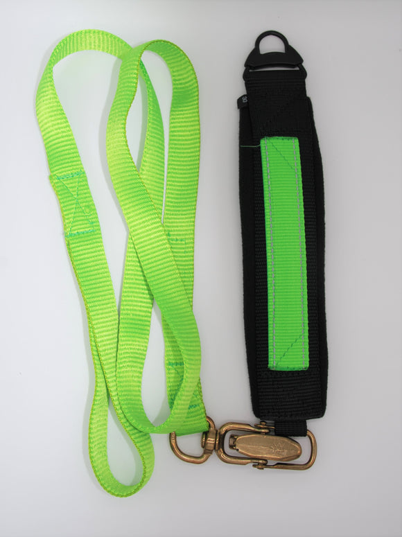 GUINZAGLIO IN NYLON E COLLARE A SGANCIO RAPIDO VERDE