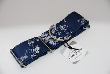 MARTINGALE COLLAR "BLUE FLOWERS" FOR WHIPPET AND SIGHThound