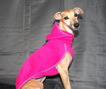 "SOFA KEVIN JUMPER-H" NEON PINK HOODED T-SHIRT FOR WHIPPET AND GREYHOUND