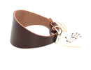 COLLAR IN VEGETABLE-TANNED TUSCANY BROWN LEATHER FOR PLI, WHIPPET AND GREYHOUNDS - VERSION WITHOUT LOGO-2