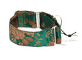 "GREEN, BROWN FLOWERS" MARTINGALE COLLAR FOR WHIPPET AND SIGHThound