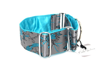 "TURQUOISE GRAY" MARTINGALE COLLAR FOR WHIPPET AND SIGHThound