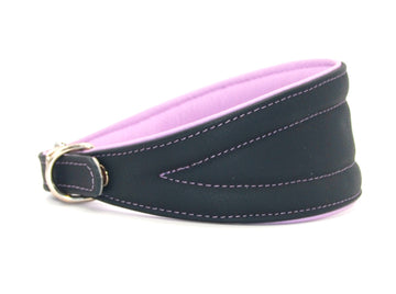 PURPLE SOFT LEATHER COLLAR FOR GREYHOUND, WHIPPET, PLI