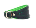 GREEN SOFT LEATHER COLLAR FOR GREYHOUND, WHIPPET, PLI