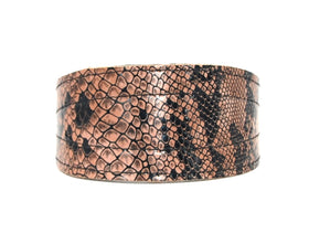 BROWN SNAKE LEATHER COLLAR FOR GREYHOUND, WHIPPET, PLI