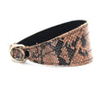 BROWN SNAKE LEATHER COLLAR FOR GREYHOUND, WHIPPET, PLI