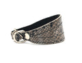 GRAY SNAKE LEATHER COLLAR FOR GREYHOUND, WHIPPET, PLI