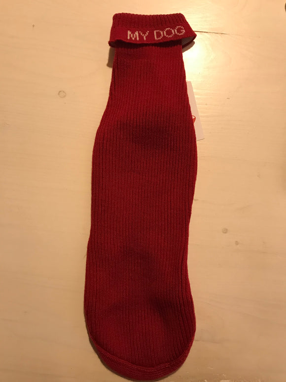 MERINO WOOL DOG ​​SWEATER "1-YARN RIBBED PULL" CHERRY