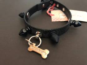 FOR PETS ONLY BLACK PUNK DOG COLLAR