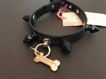 NUR FÜR HAUSTIERE SCHWARZES PUNK-HUNDEHALSBAND