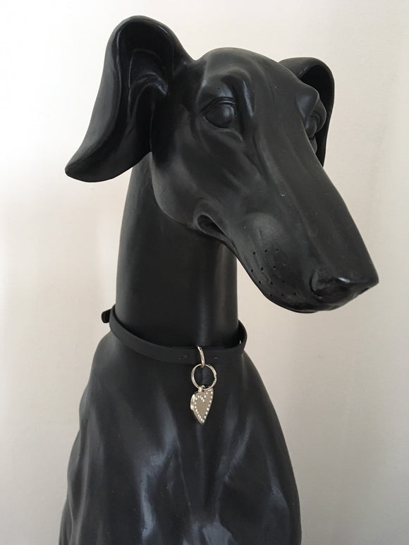 PORTA MEDAGLIETTA PER LEVRIERO IN BIOTHANE NERO