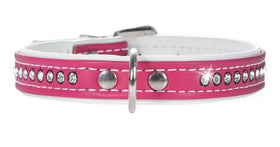HUNTER COLLAR MODERN ART LUXUS FUCHSIA/WHITE WITH RHINESTONE