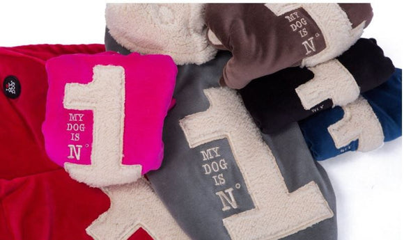 I LOVE MY DOG SWEATSHIRT WARM SWEARSHIRT SANTA'S RED