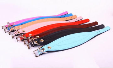 LEDERHALSBAND SCHWARZ/ROSA 50 CM