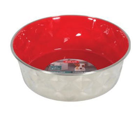 "DIAMOND" RED ENAMELLED STAINLESS STEEL BOWL