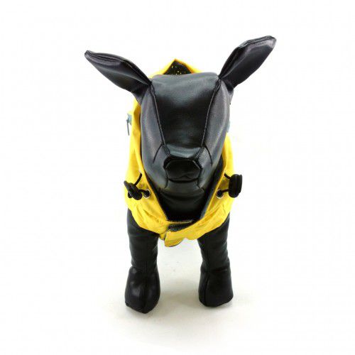 WATERPROOF FOUFOU DOG RAINY DAY YELLOW PONCHO