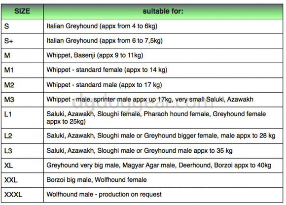 RENNSHIRTS/GUALDRAPPE SET FÜR PLI, WHIPPET, GREYHOUND