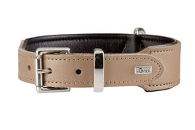 HUNTER "HALSBAND BASIC" BEIGE LEATHER COLLAR