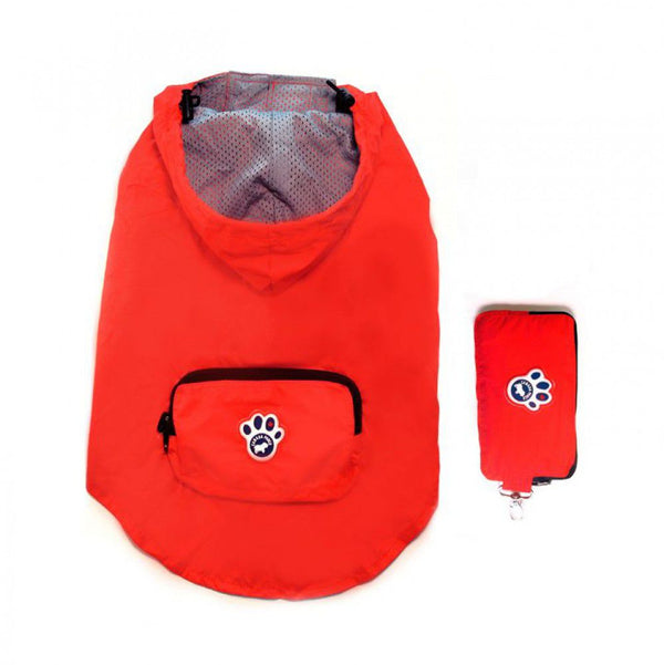 WATERPROOF DOG "CANADA POOCH" RED PONCHO SIZE 12