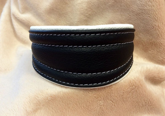 WEISSES WEICHES LEDERHALSBAND FÜR WINDHUND, WHIPPET, PLI