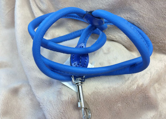 GUINZAGLIO PELLE TUBOLARE LUNGHEZZA 120 CM BLU