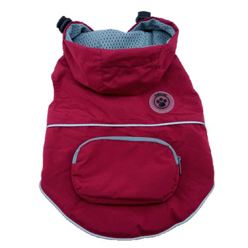 WASSERDICHTER FOUFOU-HUNDE-REGENTAG-PONCHO BORDEAUX