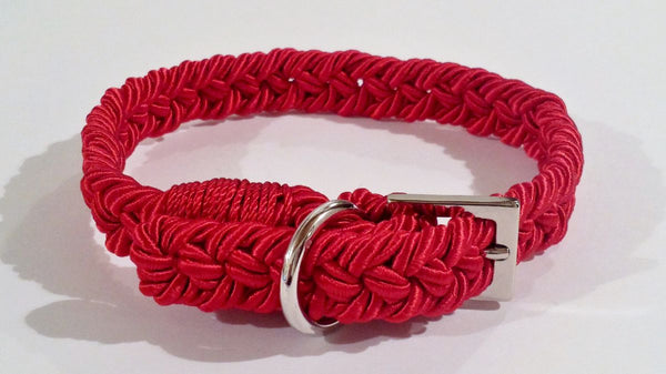 RED PASSION "ITALIAN ROPE" WOVEN COLLAR