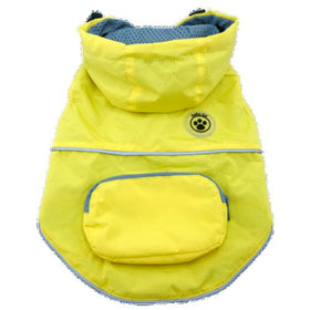WATERPROOF FOUFOU DOG RAINY DAY YELLOW PONCHO