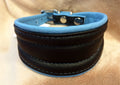 BLUE SOFT LEATHER COLLAR FOR GREYHOUND, WHIPPET, PLI