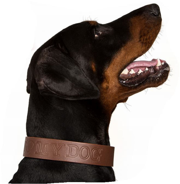 HUNDEHALSBAND ICH LIEBE MEINEN HUND "TOSKANA" MILITÄRGRÜN