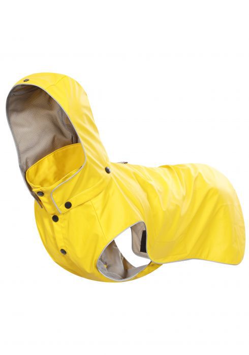 Impermeabile Per Cani VavoPaw - Con Cappuccio E Strisce Riflettenti, Taglie Da Piccola A XL, Giallo