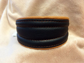 BROWN SOFT LEATHER COLLAR FOR GREYHOUND, WHIPPET, PLI