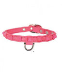 ÖKO-LEDER-HUNDEHALSBAND DVS MIT NIETEN 35 CM FUCHSIA-1